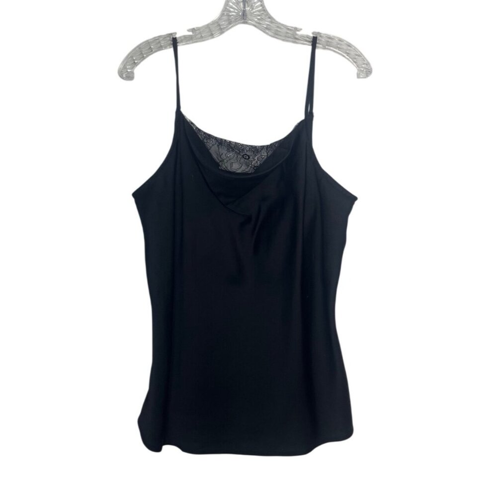 Ann Taylor Loft Outlet Sleeveless Cami Top Large Black New WOT Lace Detail